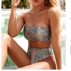 🌟🌟SOLD🌟🌟Shein croc metallic bandeau bikini
